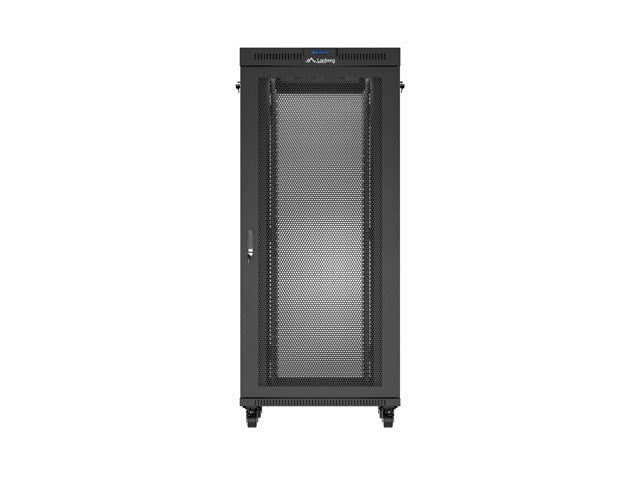 Standing rack cabinet 19 inch 37U 800x800 perforated door LCD black (Flat pack)