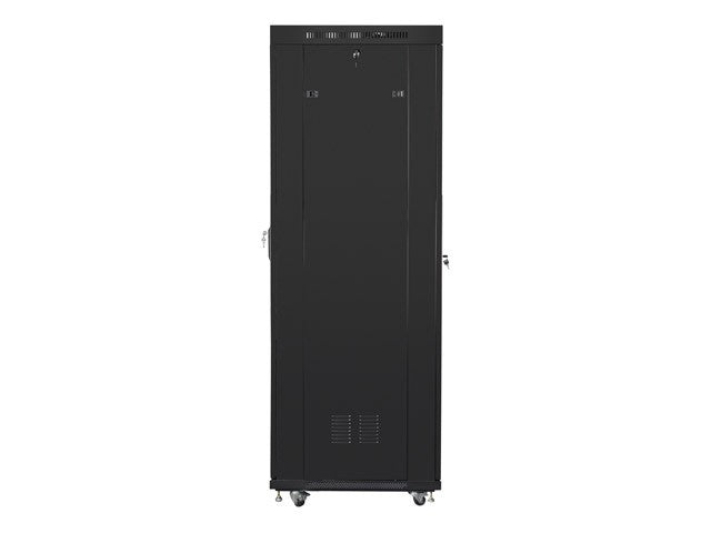 Installation cabinet rack 19 42U 600x800 black, black glass door lcd (Flat pack)