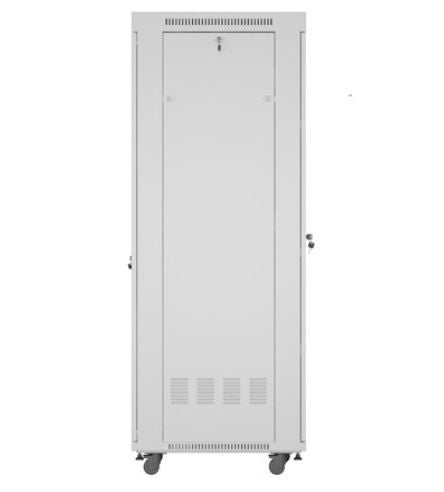Szafa stojąca rack 19 42U 600x800 szara drzwi szklane flack pack