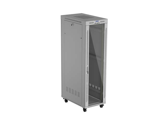 19-inch 42U floor-standing rack cabinet, 600x1000, glass door, LCD (flat-pack), grey