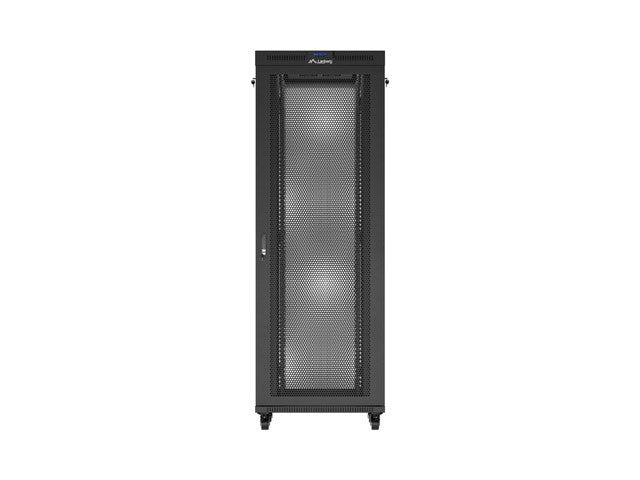 Standing rack cabinet 19 inch 47U 800x800 perforated door LCD black (Flat pack)
