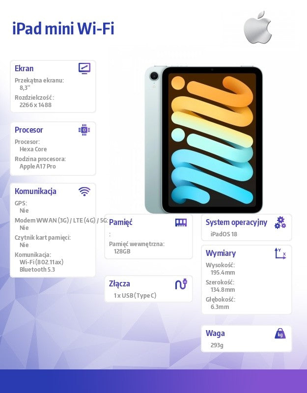 iPad mini Wi-Fi 128GB Blue