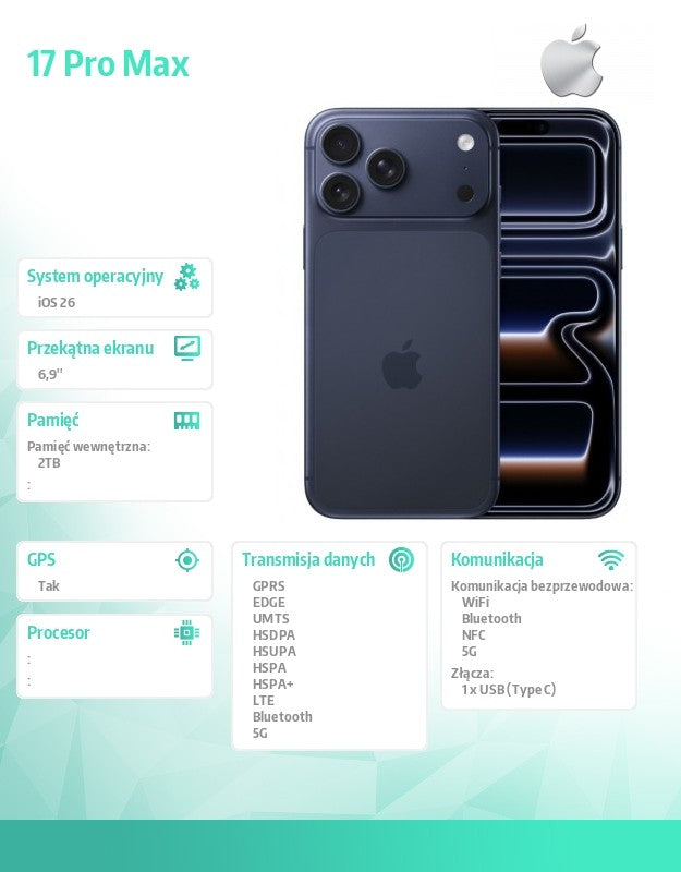 iPhone 17 PRO MAX Deep Blue 2TB