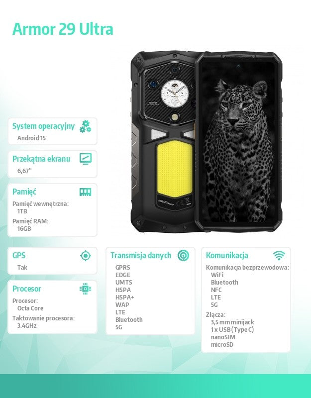 Smartphone Armor 29 Ultra 5G 16/1TB Black