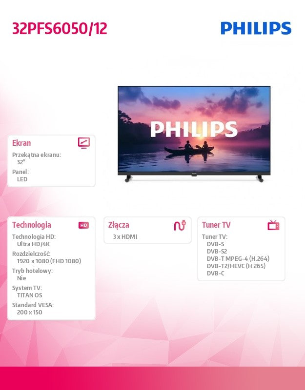 TV LED 32 inches 32PFS6050/12