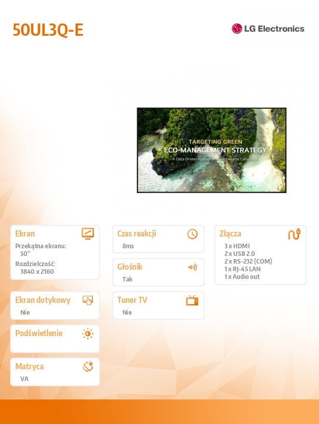 LG 50UL3Q-E 350cd/m2 UHD 16/7