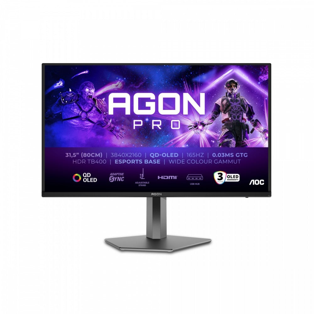 AG326UD 31.5 inch 4K QD-OLED 165Hz HDMIx2 DP Pivot Speakers Monitor