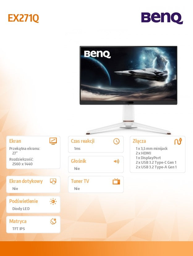Display 27 inches EX271Q 2K IPS IPS/180Hz/2K/Gaming