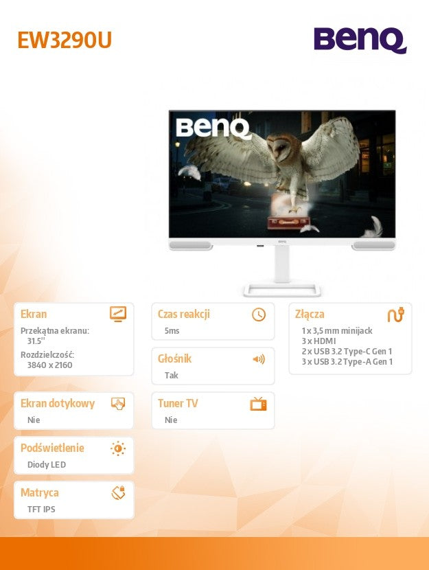 Display 32 inch EW3290U 4K LED 5ms/IPS/60Hz/White