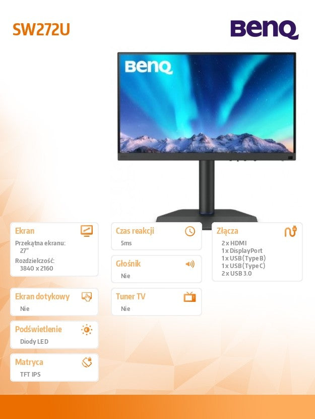 Monitor 27 inch SW272U 4K LED 5ms/QHD/IPS/HDMI
