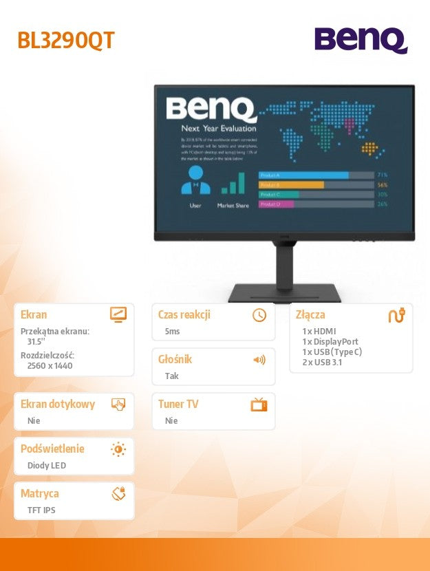 Monitor 31.5 inches BL3290QT 2K 4ms/IPS/75HZ/HDMI/Black