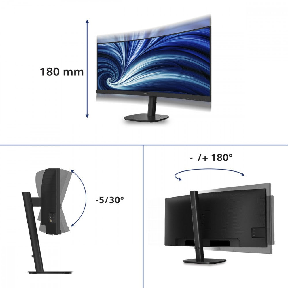 Monitor 34 inch 34B2N3500C Curved VA HDMI DP USB-C HAS Speakers