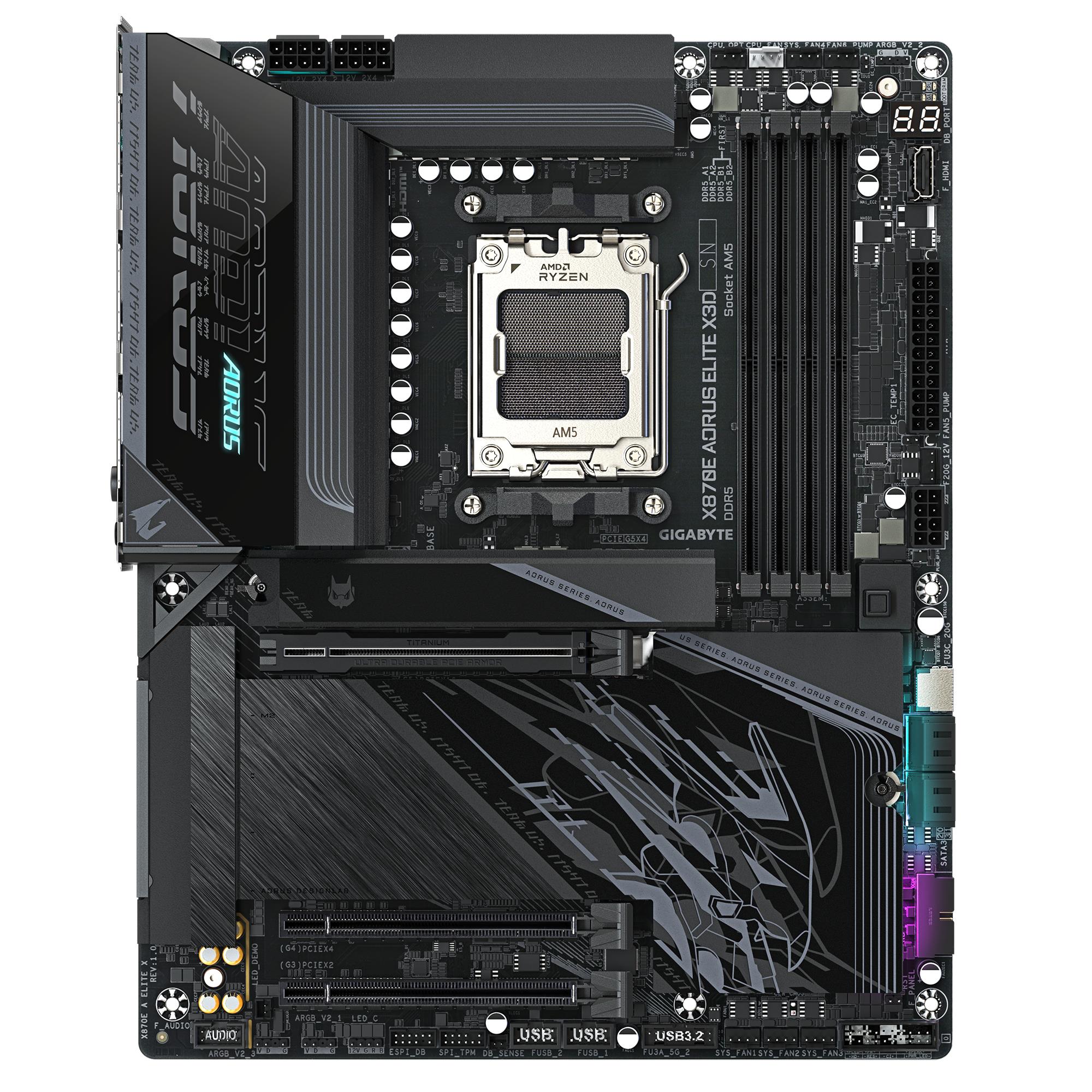 Mainboard GIGABYTE AMD X870E Socket AM5 ATX RAM DDR5-SDRAM 4xSlots Wi-Fi Yes Bluetooth Yes 4xNumber of M.2 (M) slots X870E A ELITE X X870EAELITEX