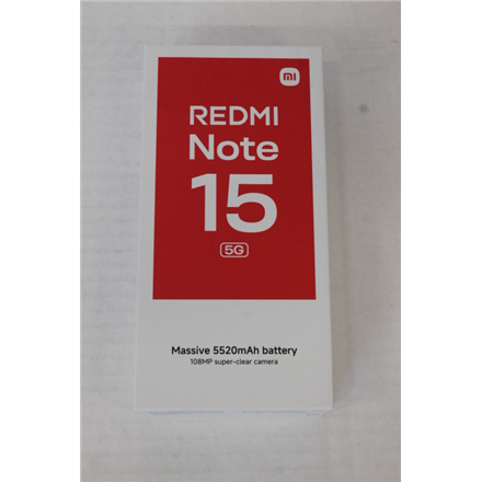 SALE OUT. Xiaomi Redmi | Note 15 | Black | 6.77 " | AMOLED | 1080 x 2392 pixels | Qualcomm | Internal RAM 8 GB | 256 GB 