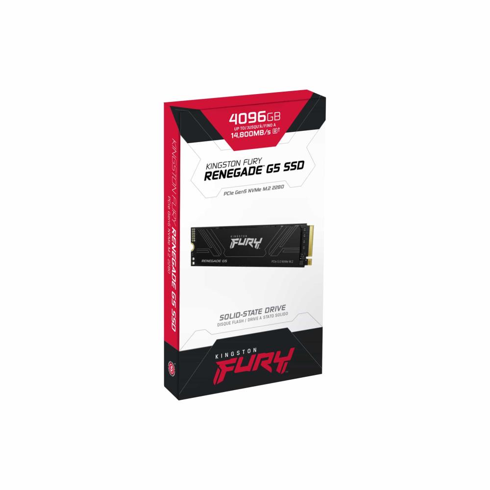SSD KINGSTON FURY 4TB M.2 PCIe Gen5 NVMe 3D TLC Write speed 14000 MBytes/sec Read speed 14800 MBytes/sec 2.3mm MTBF 200000 hours SFYR2S/4T0