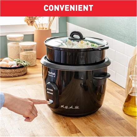 TEFAL | RK103811 Classic 2 | Rice cooker | 600 W | 5 L | Number of programs 3 | Black