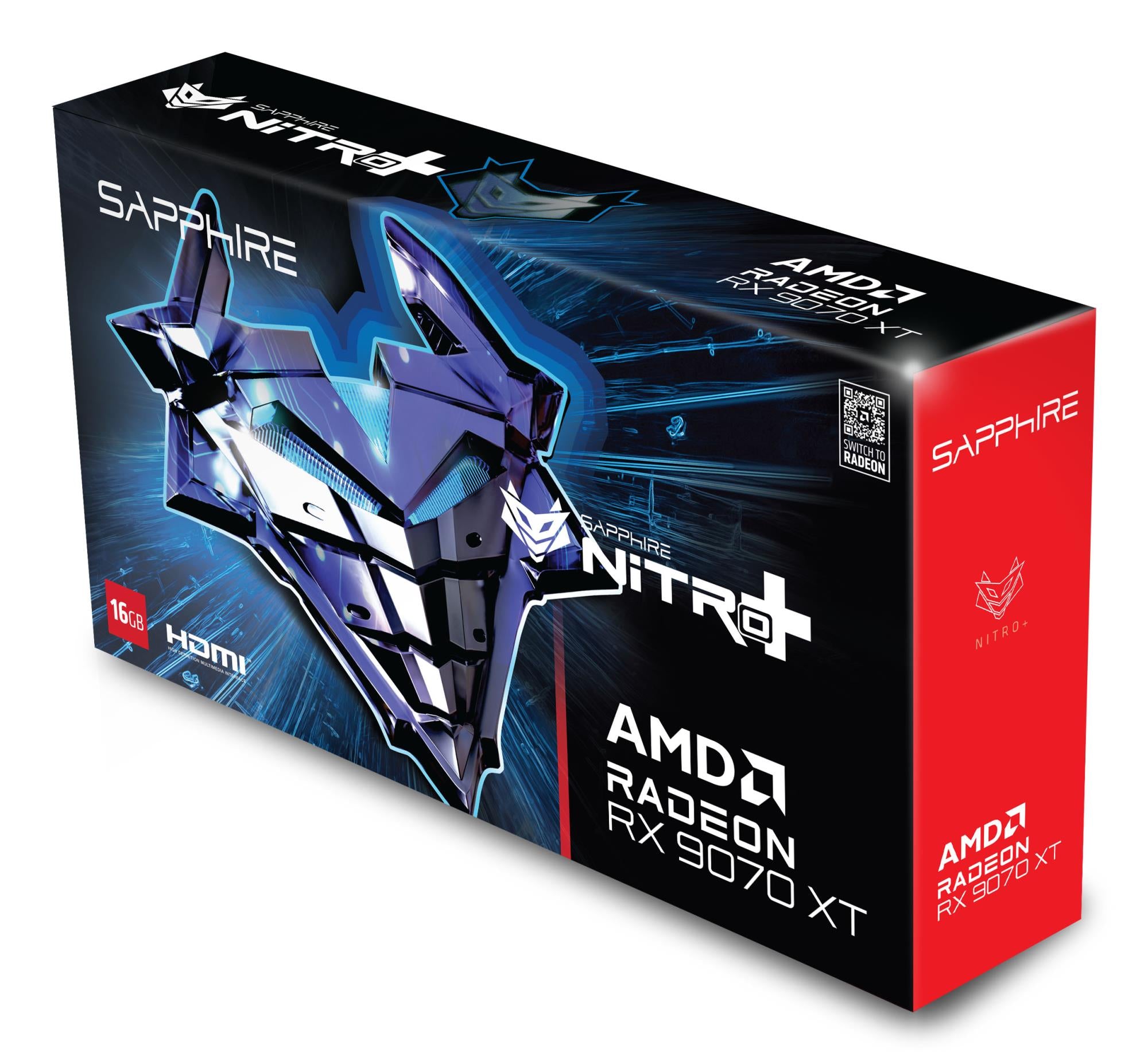 Graphics Card SAPPHIRE AMD Radeon RX 9070 XT 16 GB GDDR6 256 bit PCIE 5.0 16x GPU 2520 MHz Triple slot Fansink 2xHDMI 2xDisplayPort 11348-01-20G