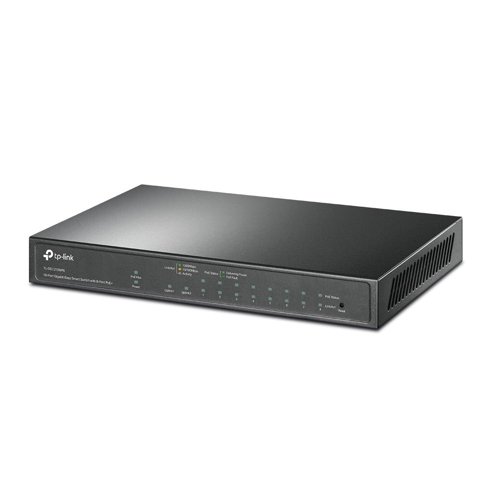Switch TP-LINK Desktop/pedestal 9x10Base-T / 100Base-TX / 1000Base-T 1x10/100/1000BASE-T/SFP combo PoE+ ports 8 123 Watts TL-SG1210MPE