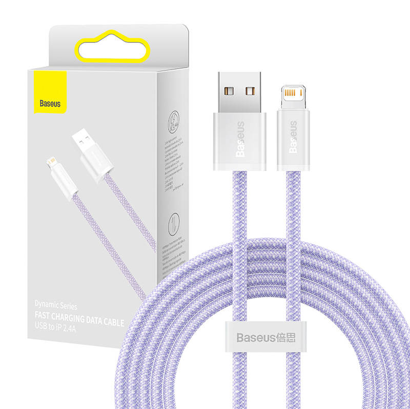 Baseus Dynamic cable USB to Lightning, 2.4A, 2m (Purple) - Image 1