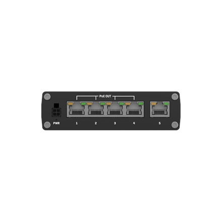 Teltonika Ethernet Switch 5x1GbE, POE af/at (TSW100010040) | TSW100 | Unmanaged | Wall-mountable