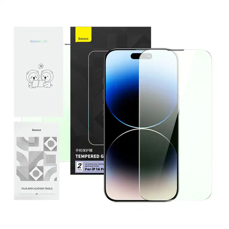 Tempered glass with eye protection filter Baseus Crystal Series iPhone 14 PRO - Image 1