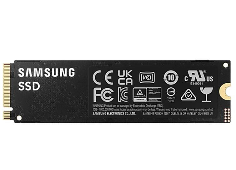 SSD SAMSUNG 990 PRO 1TB M.2 PCIE NVMe MLC Write speed 6900 MBytes/sec Read speed 7450 MBytes/sec 2.3mm TBW 600 TB MTBF 1500000 hours MZ-V9P1T0BW