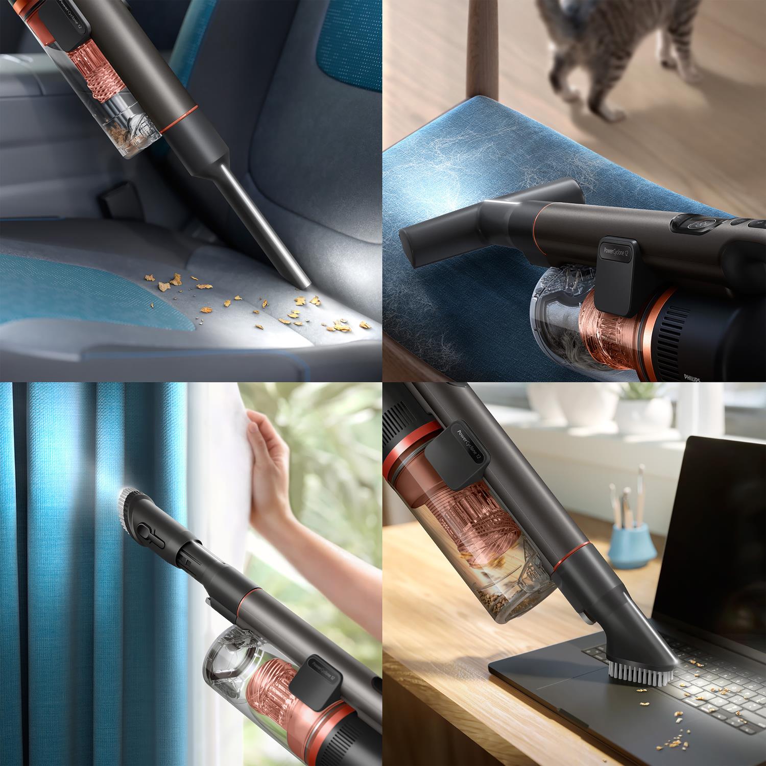 Vacuum Cleaner PHILIPS Dry&wet 2-in-1 stick vacuum Blue Bagless Battery 1.7 kg XC7163/01