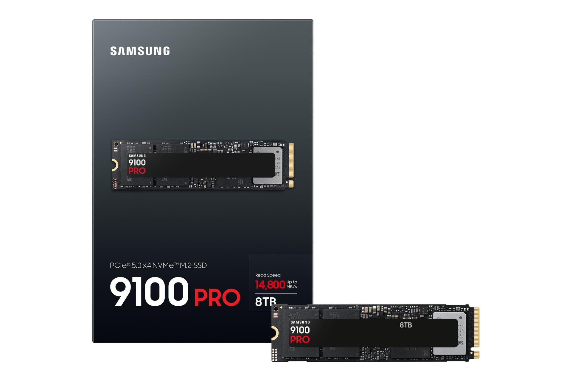 SSD SAMSUNG 9100 PRO 8TB M.2 NVMe TLC Write speed 13400 MBytes/sec Read speed 14800 MBytes/sec 3.88mm TBW 4800 TB MZ-VAP8T0BW