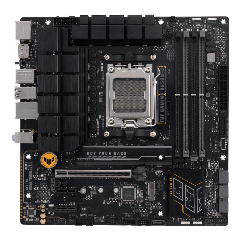 Mainboard ASUS AMD B650 SAM5 Micro-ATX Memory DDR5 Memory slots 4 2xPCI-Express 4.0 1x 1xPCI-Express 4.0 16x 2xM.2 1xHDMI 2xDisplayPort 4xUSB 2.0 2xUSB 3.2 2xUSB-C 1xRJ45 3xAudio port TUFGAMINGB650M-EWIFI