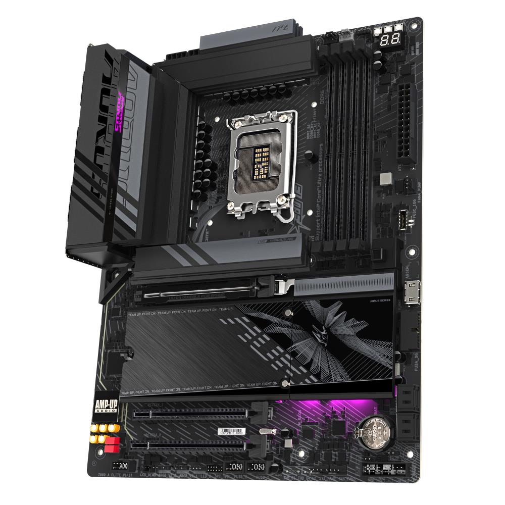 Mainboard GIGABYTE Intel Z890 LGA1851 ATX Memory DDR5 Memory slots 4 2xPCI-Express 4.0 4x 1xPCI-Express 5.0 16x 4xM.2 1xDisplayPort 4xUSB 2.0 5xUSB 3.2 1xUSB-C w/Thunderbolt 1xOptical S/PDIF 1xRJ45 2xAudio port Z890AELITEWIFI71.0