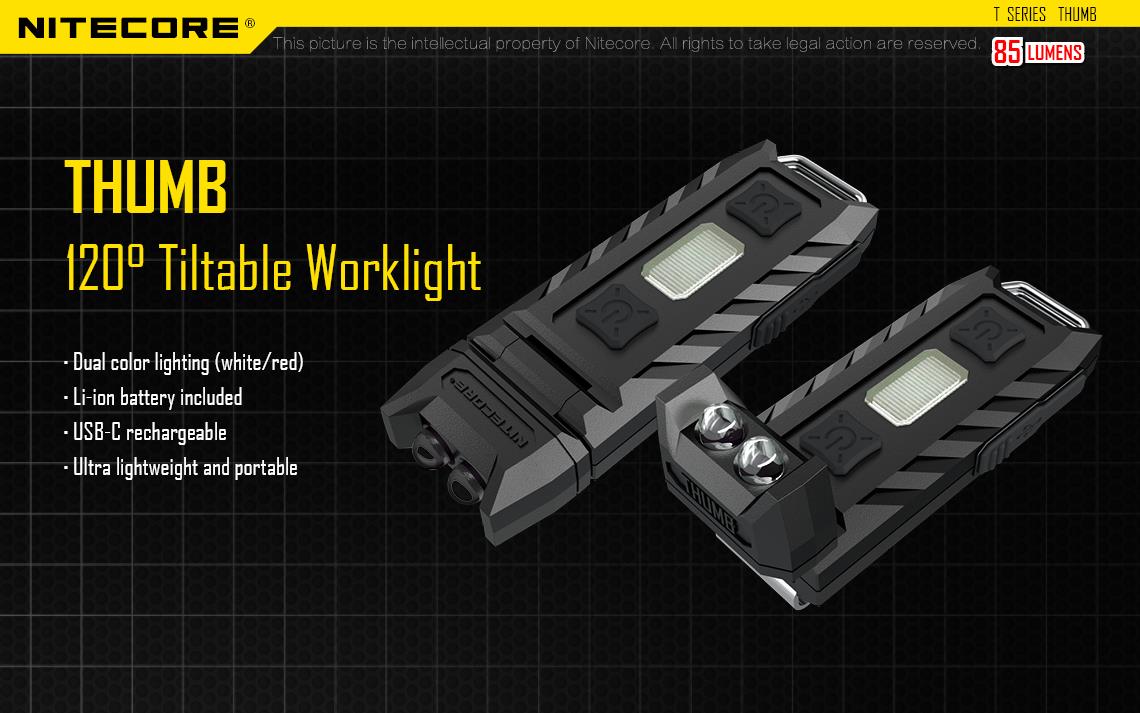 FLASHLIGHT T SERIES 85 LUMENS/THUMB NITECORE