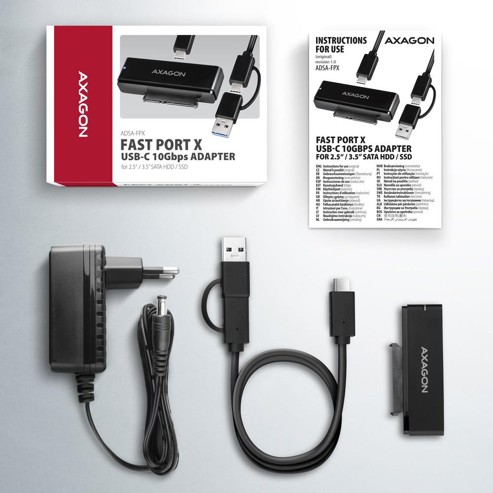 SSD ACC ADAPTER USB-C/SATA 6G/10GBPS 0.6M ADSA-FPX AXAGON