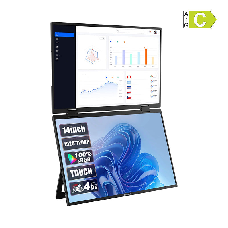 ZEUSLAP Z14W Portable Monitor with a 14-inch dual-touch screen - Image 1