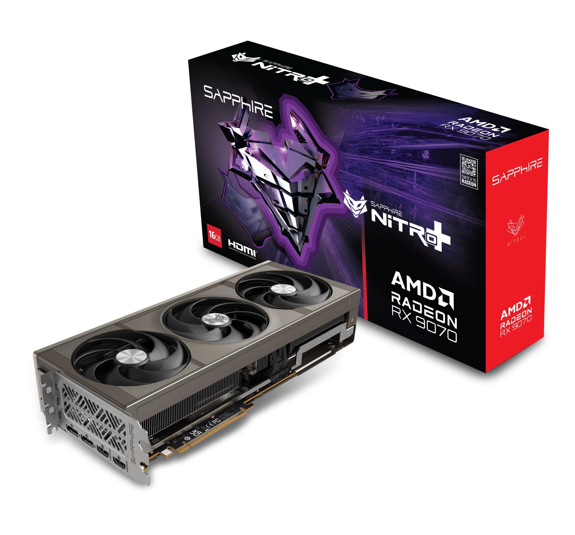Graphics Card SAPPHIRE AMD Radeon RX 9070 16 GB GDDR6 256 bit Triple slot Fansink 2xHDMI 2xDisplayPort 11349-01-20G