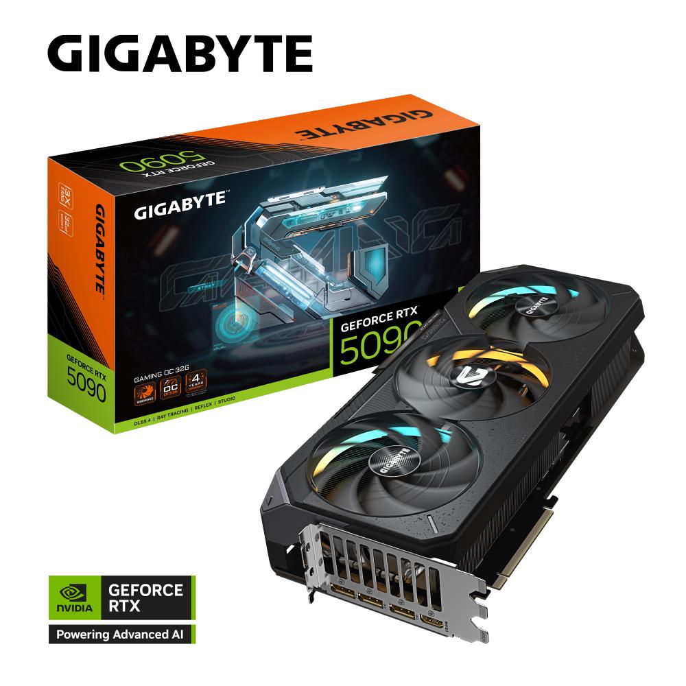 Graphics Card GIGABYTE NVIDIA GeForce RTX 5090 32 GB GDDR7 512 bit PCIE 5.0 16x GPU 2550 MHz Dual Slot Fansink 1xHDMI 3xDisplayPort GV-N5090GAMINGOC-32GD