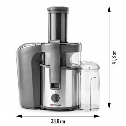 Gastroback Vital Juicer Plus | 40116 | Type Centrifugal juicer | Silver/Black | 800 W | Extra large fruit input | Number