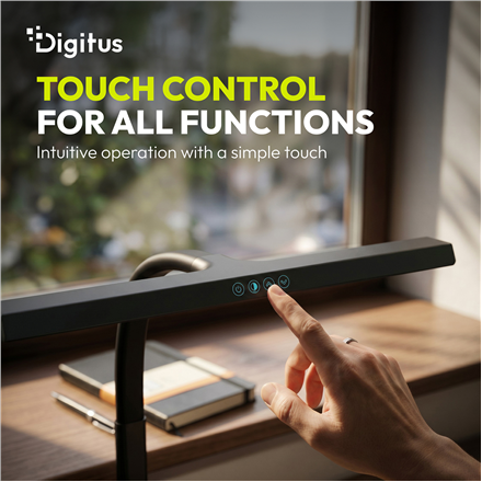 Digitus LED Desk Lamp, 50 cm, Black | DA-90490 | 1025 lm | 7 W | 3000-6500 K | Warm to cold white light | LED lamp | 10 