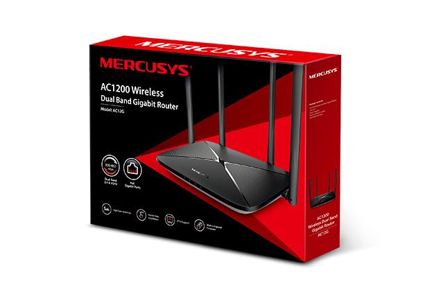 Wireless Router MERCUSYS Wireless Router 1167 Mbps IEEE 802.11a IEEE 802.11 b/g IEEE 802.11n IEEE 802.11ac 1 WAN 3x10/100/1000M LAN \ WAN ports 4 Number of antennas 4 AC12G