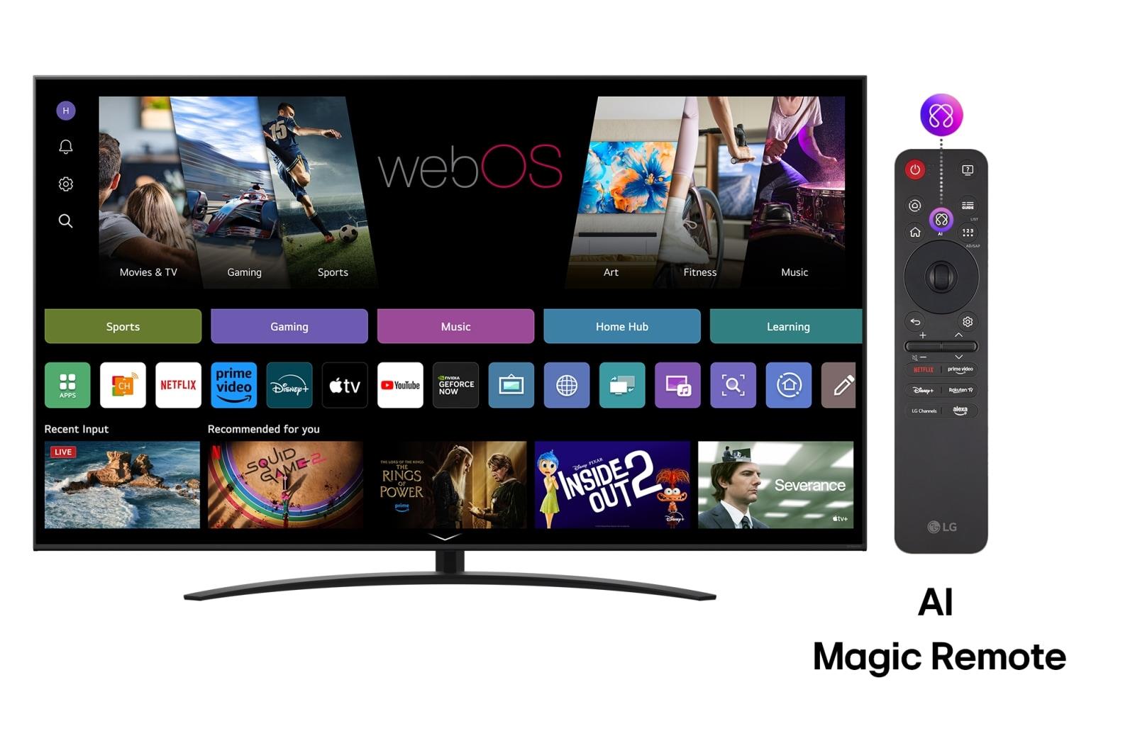 TV Set LG 75" 4K/Smart 3840x2160 Wireless LAN Bluetooth webOS Black 75NANO81A3A