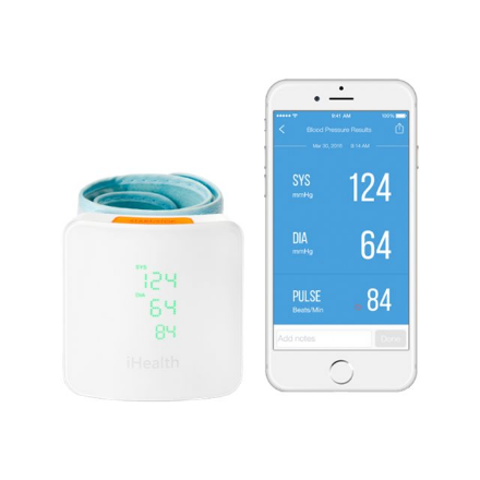 iHealth | Wrist Blood Pressure Monitor | BP7S | White | Blood pressure readings are stored on the secure, free, HIPAA co