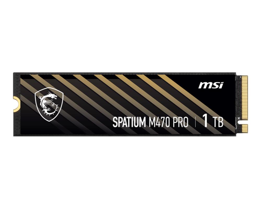 SSD MSI SPATIUM M470 PRO 1TB M.2 PCIe Gen4 NVMe 3D NAND Write speed 4500 MBytes/sec Read speed 6000 MBytes/sec 2.15mm TBW 320 TB MTBF 150000 hours S78-440L0J0-P83