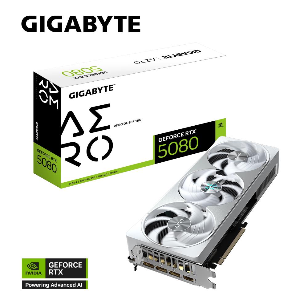 Graphics Card GIGABYTE NVIDIA GeForce RTX 5080 16 GB GDDR7 256 bit PCIE 5.0 16x GPU 2617 MHz Dual Slot Fansink GV-N5080AEROOC-16GD1.0