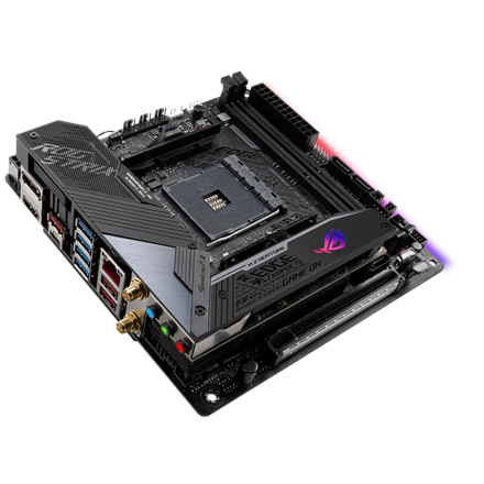 Asus ROG STRIX X570-I GAMING | Processor family AMD | Processor socket AM4 | DDR4 | Supported hard disk drive interfaces