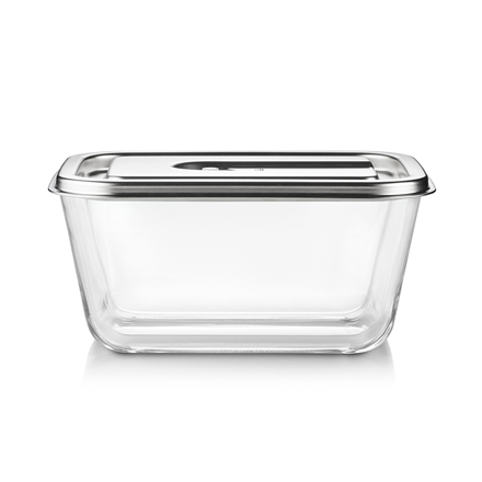 Caso Glass Vacuum Container with Stainless Steel Lid | VacuBoxx Inox XL | Transparent