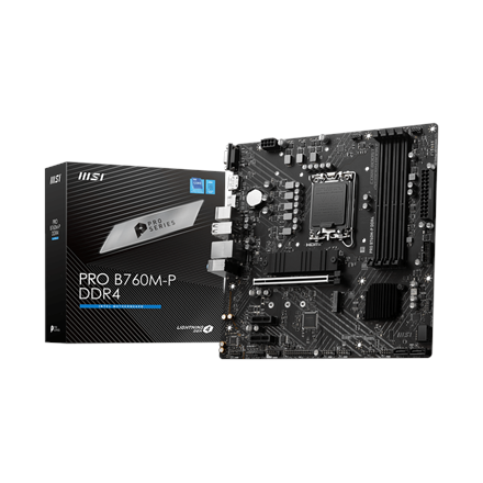 MSI | PRO B760M-P DDR4 | Processor family Intel | Processor socket  LGA1700 | DDR4 DIMM | Memory slots 4 | Supported har