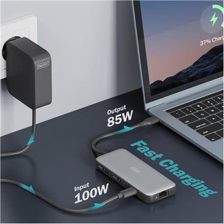 Digitus USB-C docking station, 8-port | DA-70915 | Ethernet LAN (RJ-45) ports 1 | HDMI ports quantity 2