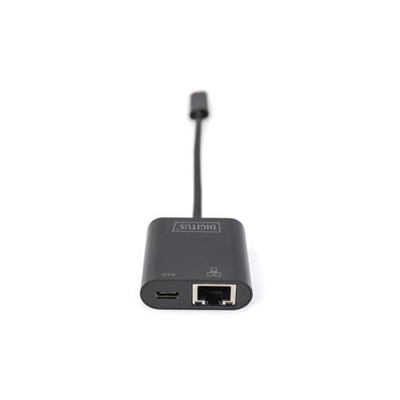 Digitus | USB-Type-C Gigabit Ethernet Adapter + PD with power delivery function | DN-3027 | Black | USB-C port to a Giga