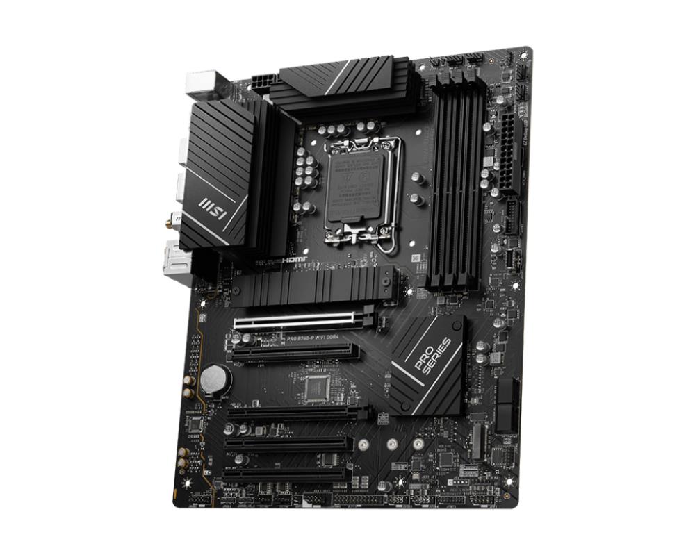 Mainboard MSI Intel B760 Express LGA1700 ATX Memory DDR4 Memory slots 4 5xPCI-Express 5.0 16x 2xM.2 1xHDMI 1xDisplayPort 4xUSB 2.0 2xUSB 3.2 1xUSB-C 1xPS/2 1xOptical S/PDIF 1xRJ45 5xAudio port PROB760-PWIFIDDR4