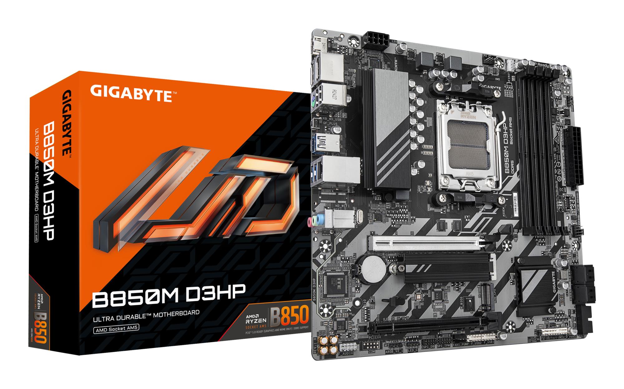 Mainboard GIGABYTE AMD B850 Socket AM5 micro ATX RAM DDR5-SDRAM 4xSlots 2xNumber of M.2 (M) slots B850MD3HP1.2