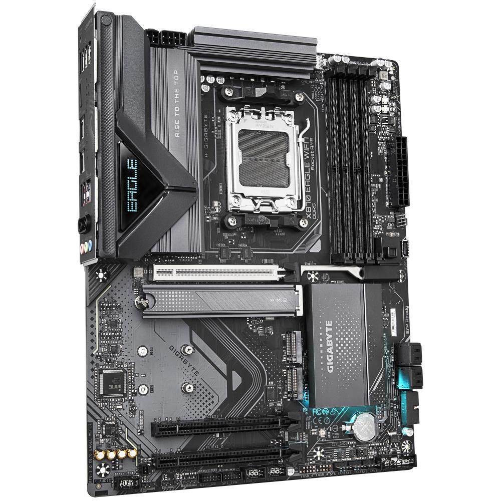 Mainboard GIGABYTE AMD X870 SAM5 ATX Memory DDR5 Memory slots 4 2xPCI-Express 3.0 1x 1xPCI-Express 5.0 16x 3xM.2 1xHDMI 4xUSB 2.0 4xUSB 3.2 2xUSB-C 1xRJ45 3xAudio port X870EAGLEWIFI7